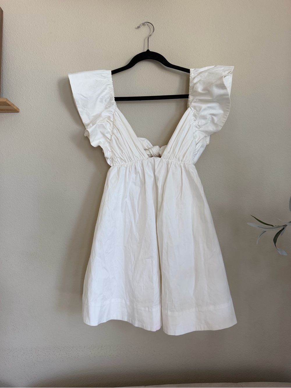 For Love and Lemons Bow Mini Dress White